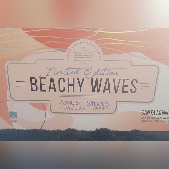 ALMOST FAMOUS Beach Wave Babe 2-Piece Set w Curlinf Wand and Mini Flat Iron. NIB - Picture 5 of 9